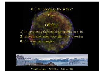 Outline 1) Incorporating theoretical systematics in  p fits 2) Spectral anomalies  Frequentist