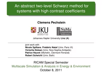 An abstract two-level Schwarz method for  systems with high contrast coefficients  Clemens