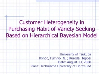 Customer Heterogeneity in  Purchasing Habit of Variety Seeking  Based on Hierarchical Bayesian
