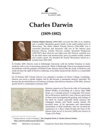 Charles Darwin  (1809-1882) Charles Robert Darwin (1809-1882) was born the fifth of six children