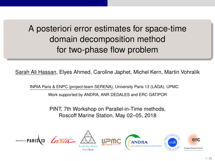 a posteriori error estimates for space time domain