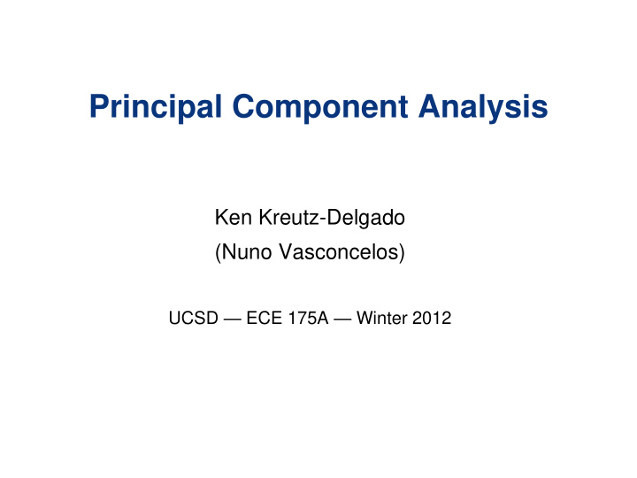 principal component analysis