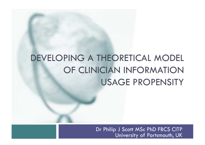 developing a theoretical model of clinician information
