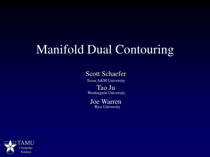 manifold dual contouring