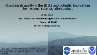 Cha  hanging air qua  quality i  in t  n the  he S  SE U  U.S a  and po  nd poten  ential i