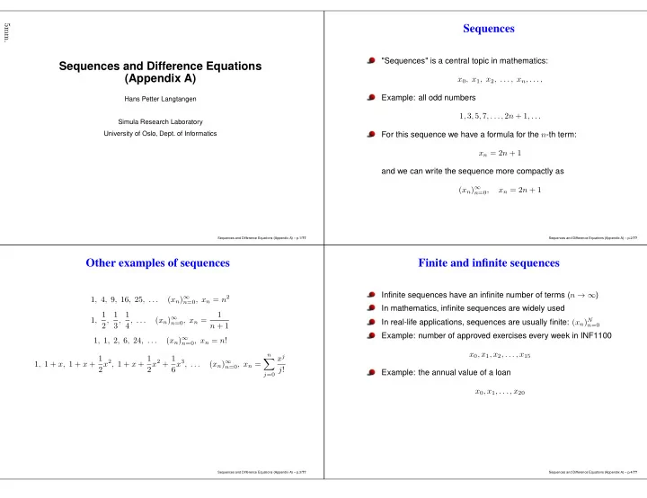 sequences