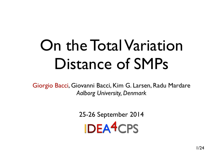 on the total variation distance of smps