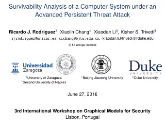 Survivability Analysis of a Computer System under an  Advanced Persistent Threat Attack guez