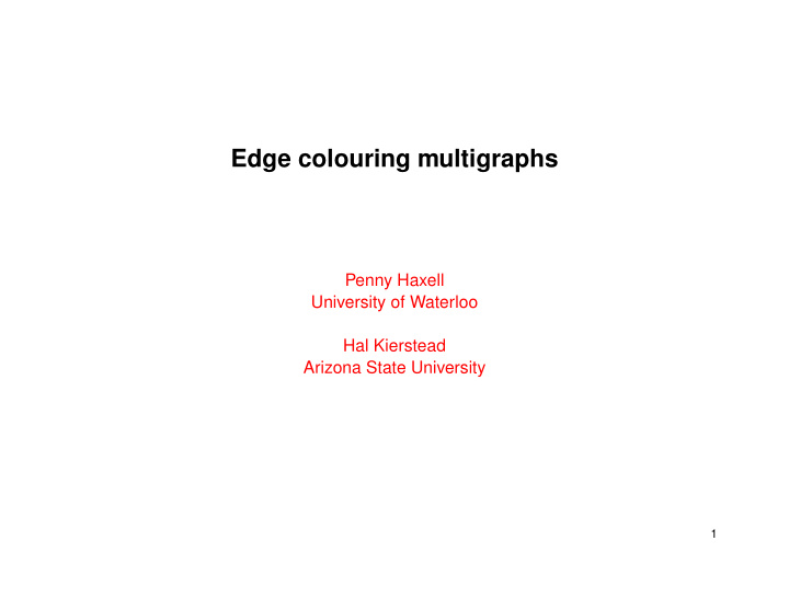 edge colouring multigraphs