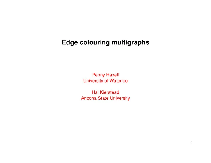 edge colouring multigraphs