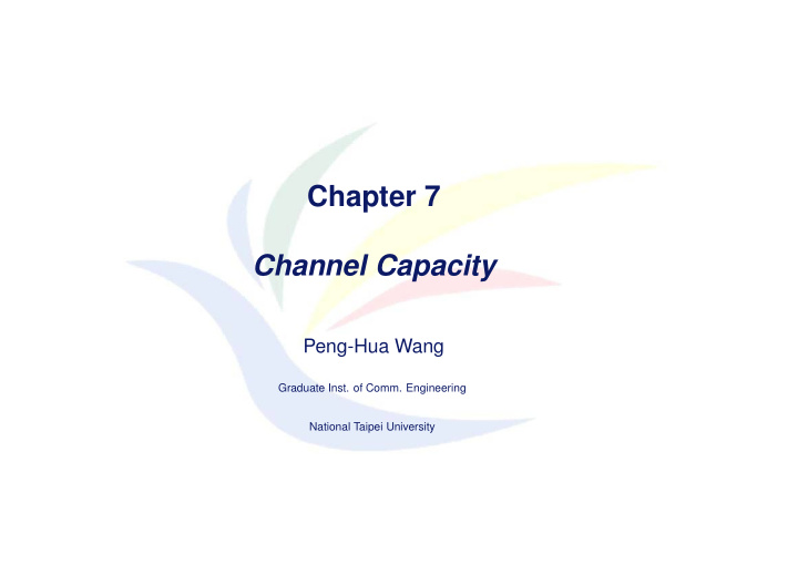 chapter 7 channel capacity