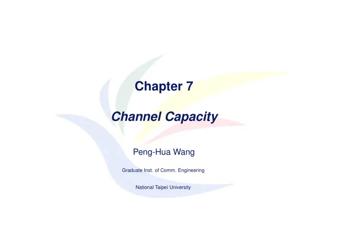 chapter 7 channel capacity