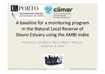 A baseline for a monitoring program  in the Natural Local Reserve of  Douro Estuary using the AMBI