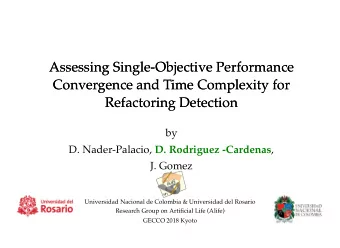 Assessing Single-Objective Performance  Assessing Single-Objective Performance  Convergence and
