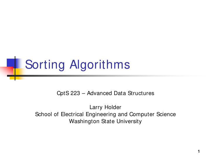 sorting algorithms