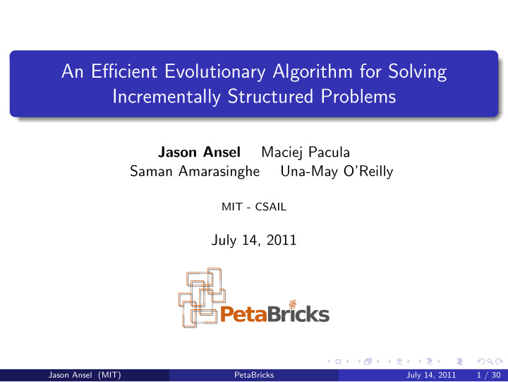 an efficient evolutionary algorithm for solving