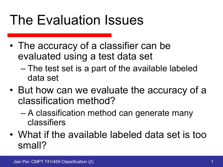 the evaluation issues