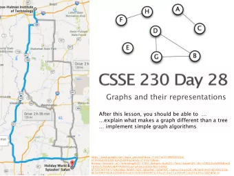 Graphs and their representations  After this lesson, you should be able to    explain what