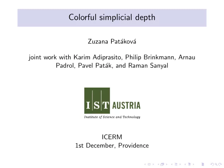 colorful simplicial depth