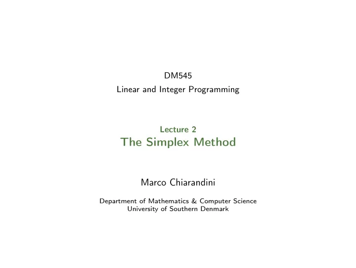 the simplex method