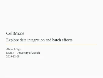 CellMixS  Explore data integration and batch effects  Almut Ltge  DMLS - University of Zrich