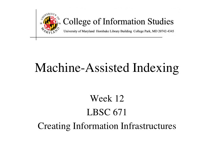 machine assisted indexing