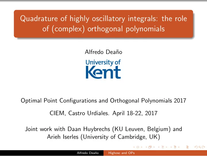 quadrature of highly oscillatory integrals the role of