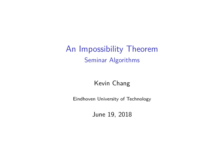 an impossibility theorem