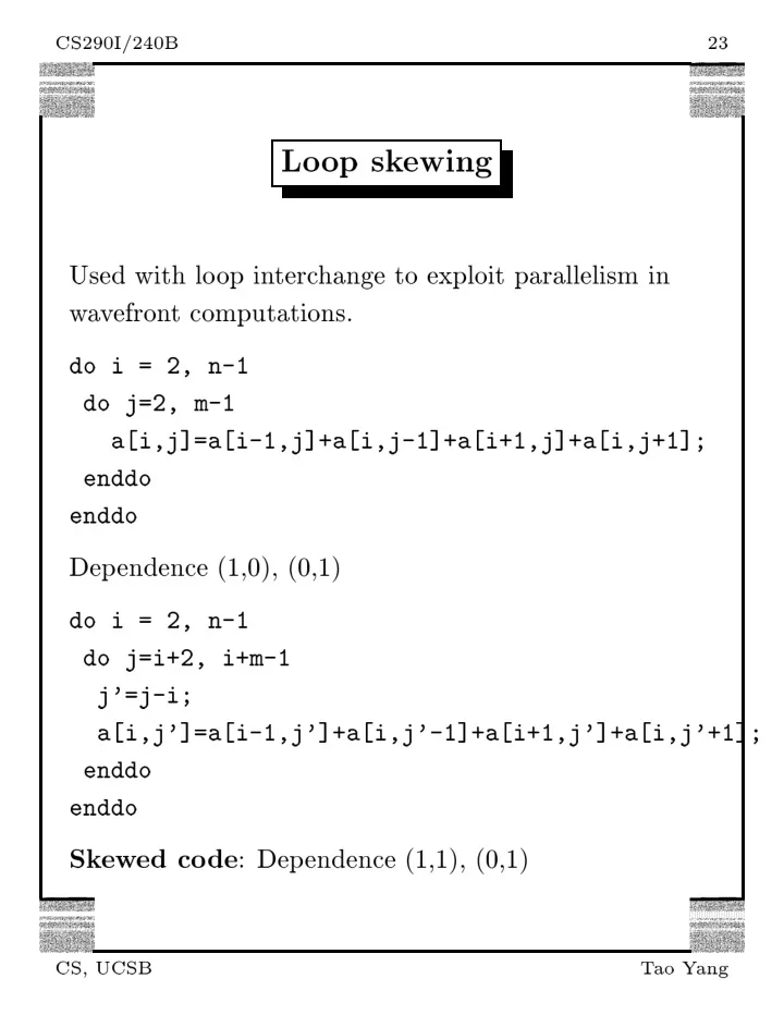 cs i b lo op sk ewing used with lo op in terc hange to