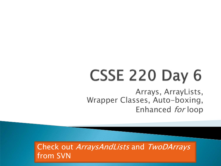 arrays arraylists wrapper classes auto boxing enhanced