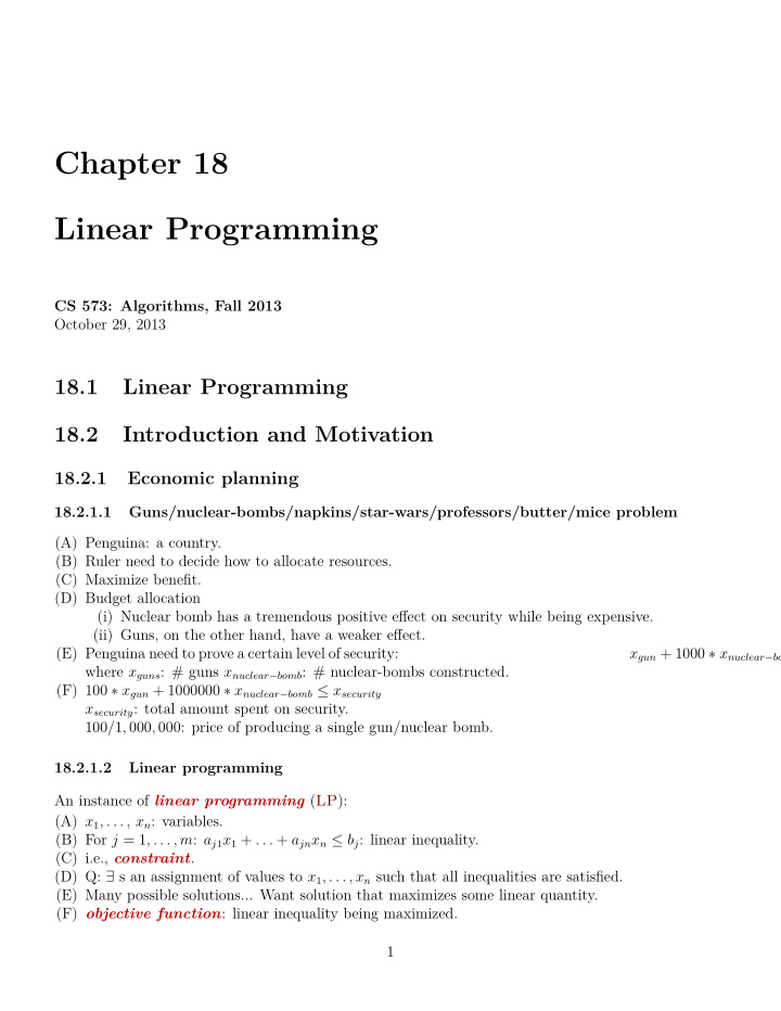 chapter 18 linear programming