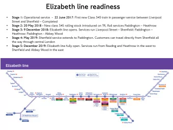 Elizabeth line readiness Stage 1: Operational service  - 22 June 2017 : First new Class 345 train