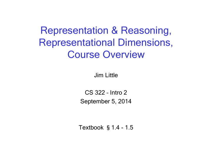 representation reasoning representational dimensions