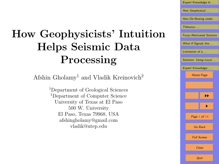 how geophysicists intuition