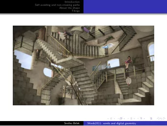 Introduction  Self avoiding and non-crossing paths  About the shape  Tilings  Sre  cko Brlek