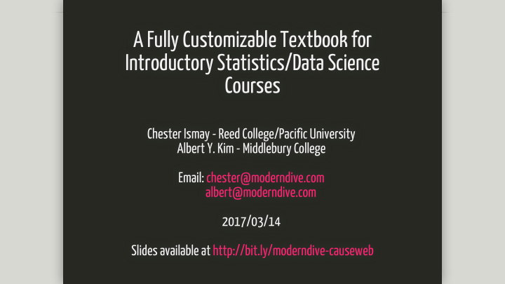 a fully customizable textbook for introductory statistics