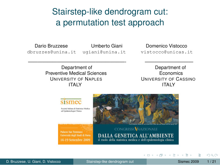 stairstep like dendrogram cut a permutation test approach