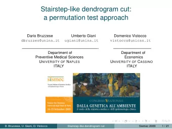 Stairstep-like dendrogram cut:  a permutation test approach  Dario Bruzzese  Umberto Giani