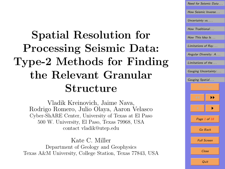 spatial resolution for