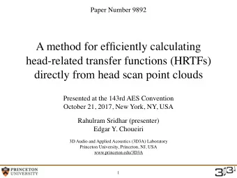 A method for efficiently calculating  head-related transfer functions (HRTFs)  directly from head