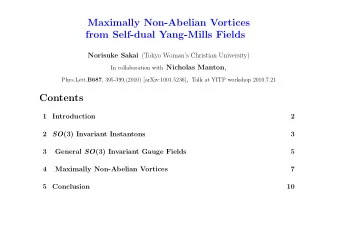 Maximally Non-Abelian Vortices  from Self-dual Yang-Mills Fields Norisuke Sakai (Tokyo Womans