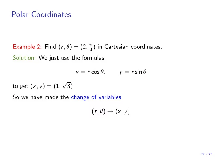 polar coordinates