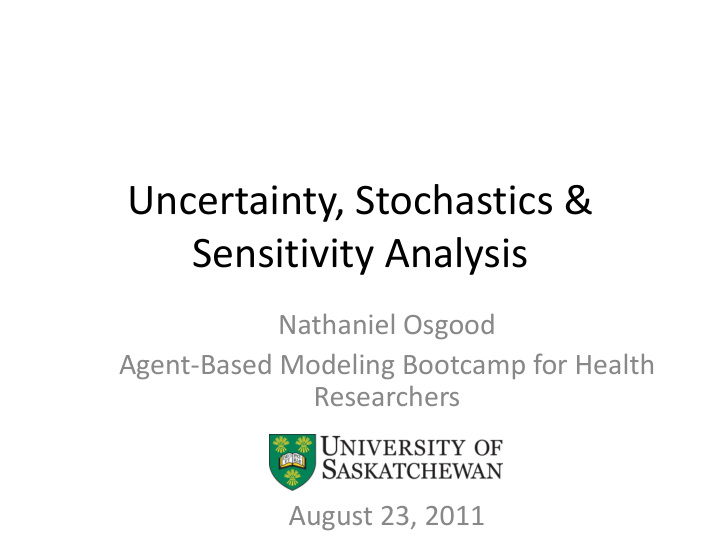 uncertainty stochastics