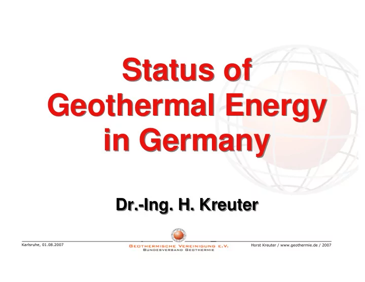 status of status of geothermal energy geothermal energy