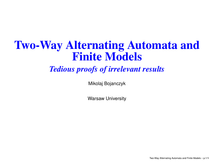 two way alternating automata and finite models