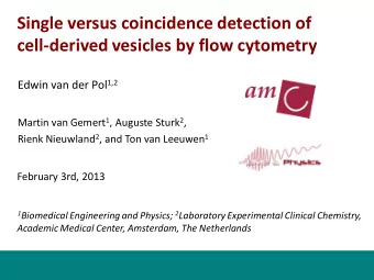 Single versus coincidence detection of  cell-derived vesicles by flow cytometry Edwin van der Pol