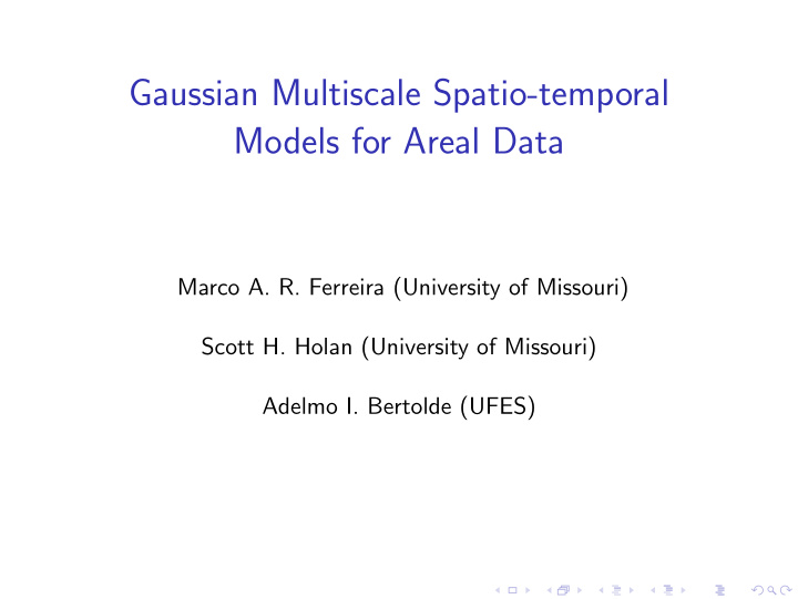 gaussian multiscale spatio temporal models for areal data
