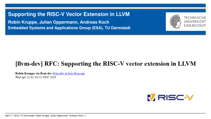 supporting the risc v vector extension in llvm