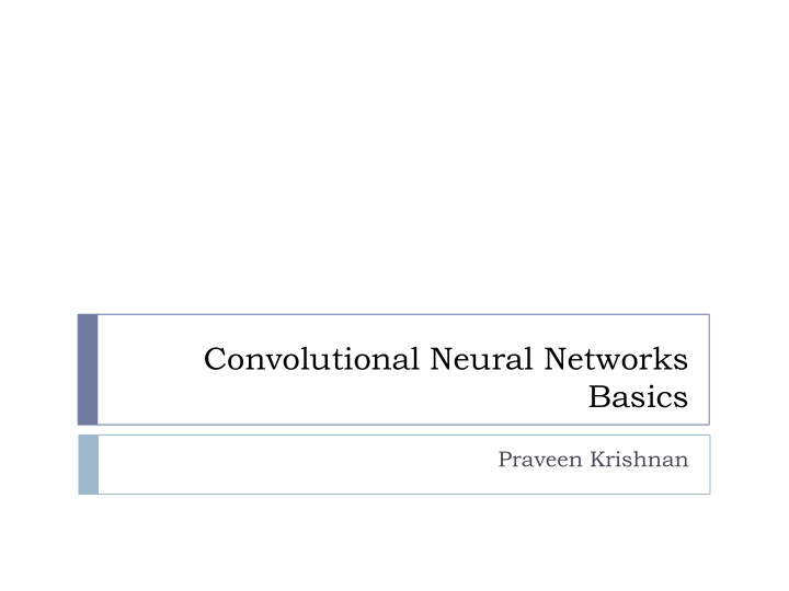 convolutional neural networks basics