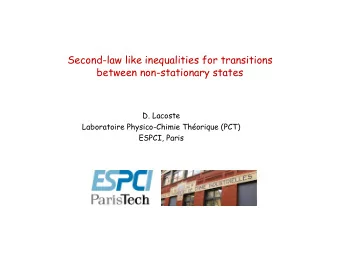 Second-law like inequalities for transitions  between non-stationary states  D. Lacoste
